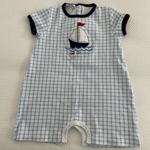 Magnolia Baby, Baby Boy Short Playsuit with Sailboat, Size 18 Month